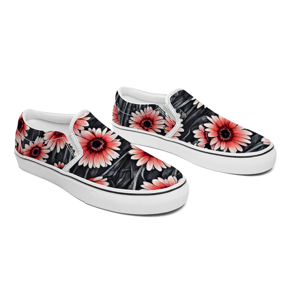 Gerbera Daisy Flowers Collection - Unisex Slip-On Canvas Sneakers