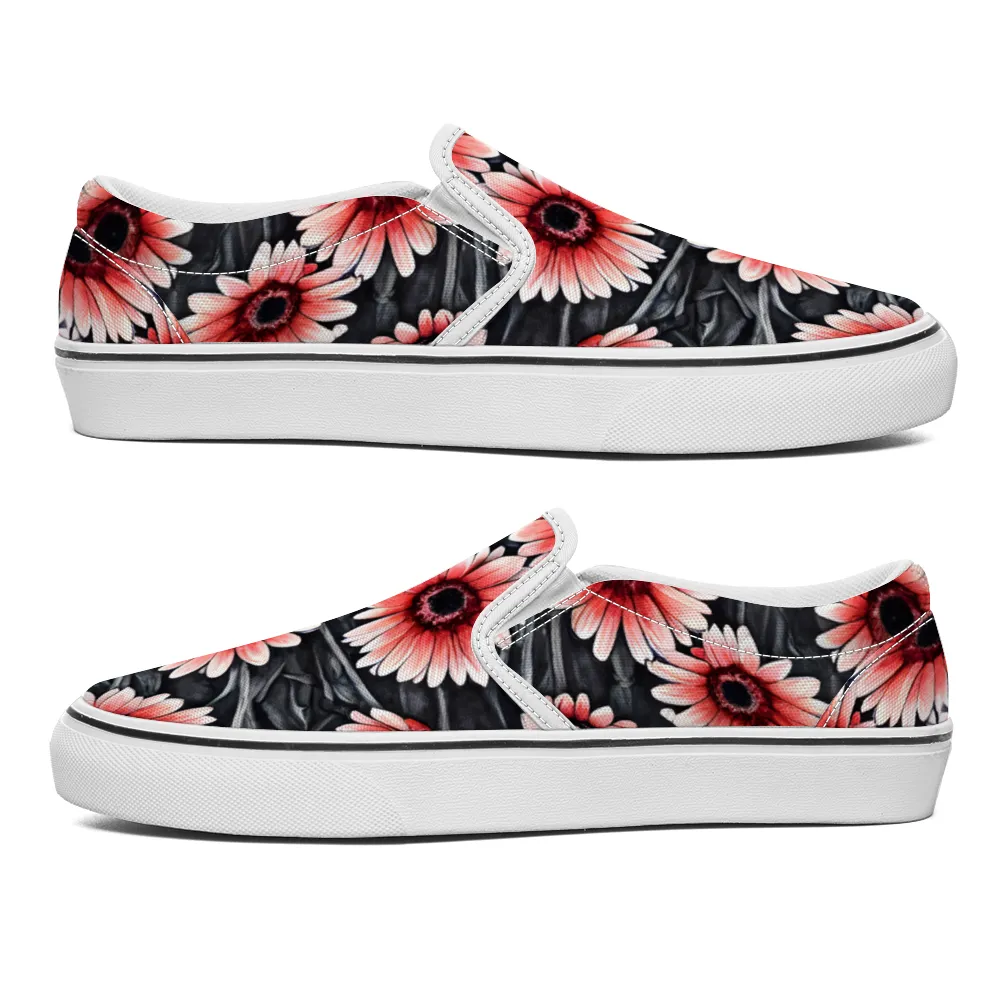 Gerbera Daisy Flowers Collection - Unisex Slip-On Canvas Sneakers