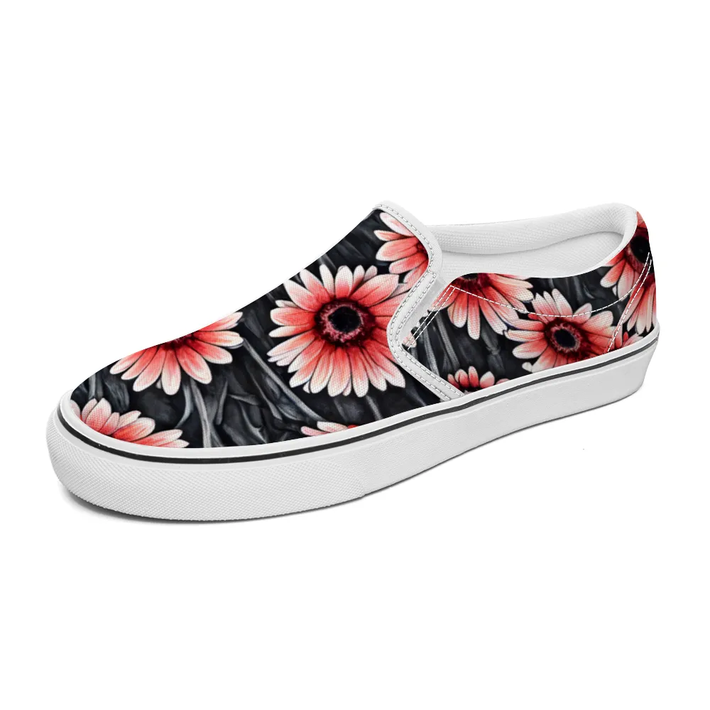 Gerbera Daisy Flowers Collection - Unisex Slip-On Canvas Sneakers