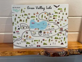 Green Valley Lake Map Canvas