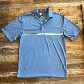 Greg Norman play dry mens blue short sleeve polo size M