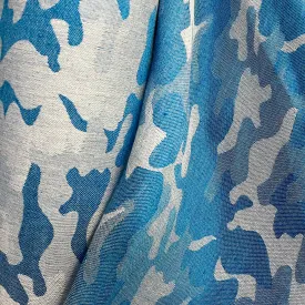 Italian Cotton/Linen Camouflage Jacquard - Blue