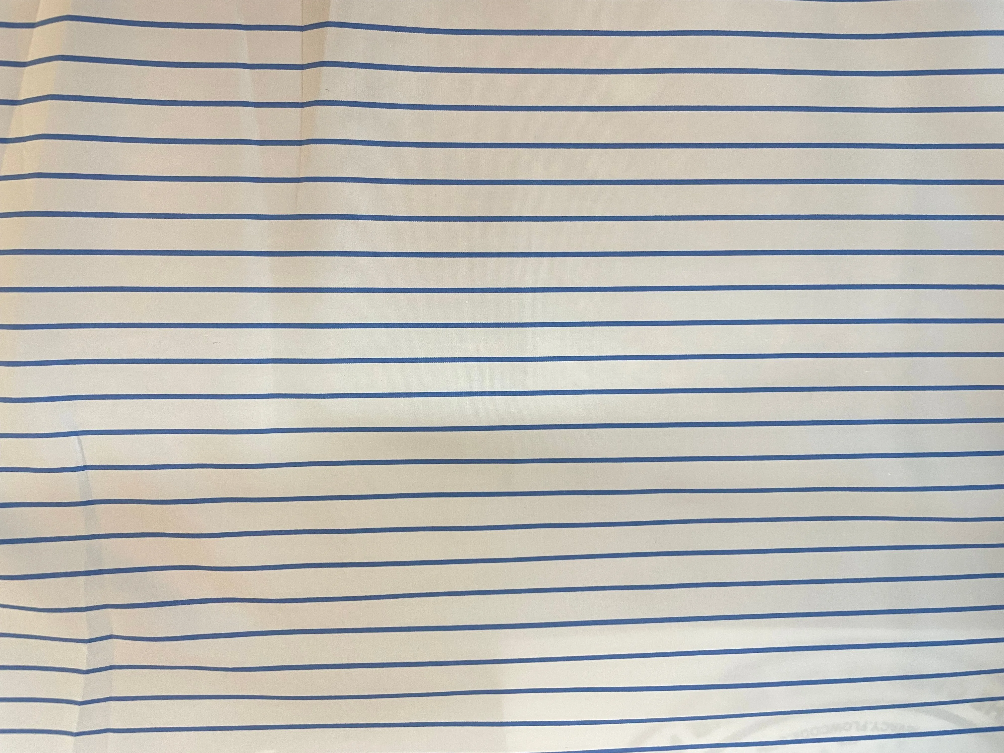 Italian Stripe Cotton Shirting - Pure White & Cobalt Blue