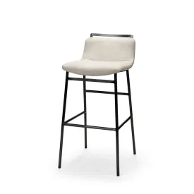 Kavalan Bar Counter Stool Beige Fabric | Gray Metal | Counter