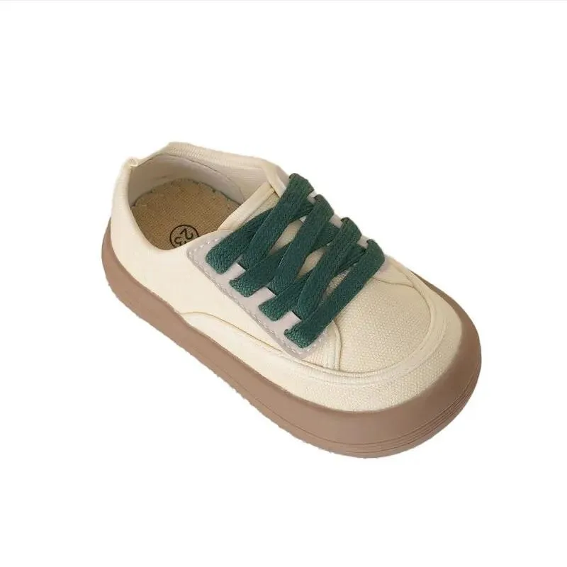 Kids Vintage Style Canvas Sneakers with Chunky Gum Sole