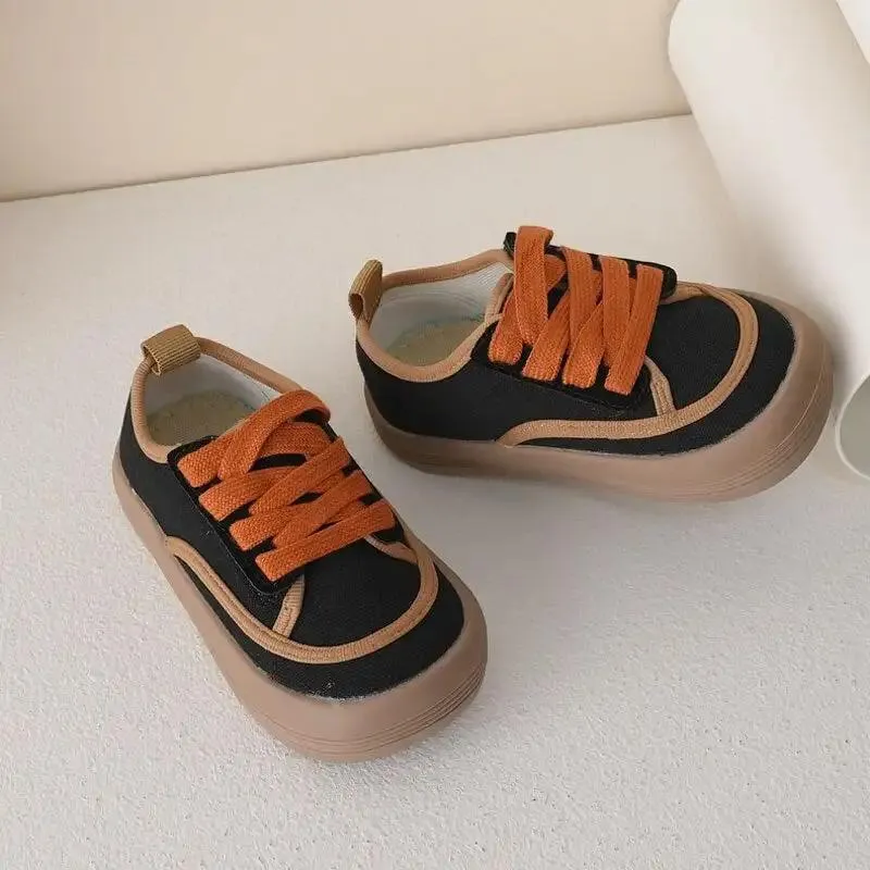 Kids Vintage Style Canvas Sneakers with Chunky Gum Sole