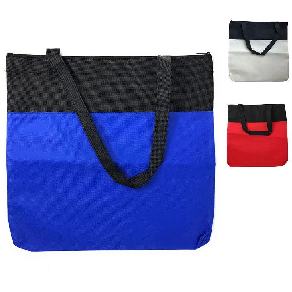 Large Reusable Grocery Shopping Totes Bags with Zipper Travel Sports Gym 16x15