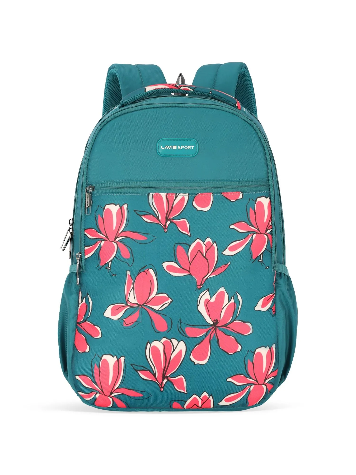 Lavie Sport Bloomy 26L Floral Printed School Backpack for Girls Teal