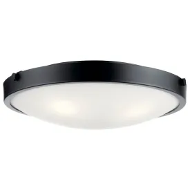 Lytham 21" 4-Light Flush Mount Light with Clear Satin Etched Glass, Black Finish