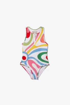 Marmo-Print Swimsuit