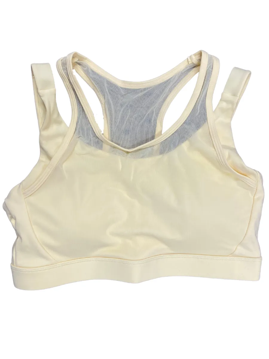 Mono B GREEN Mesh Overlay Sports Bra AT8084