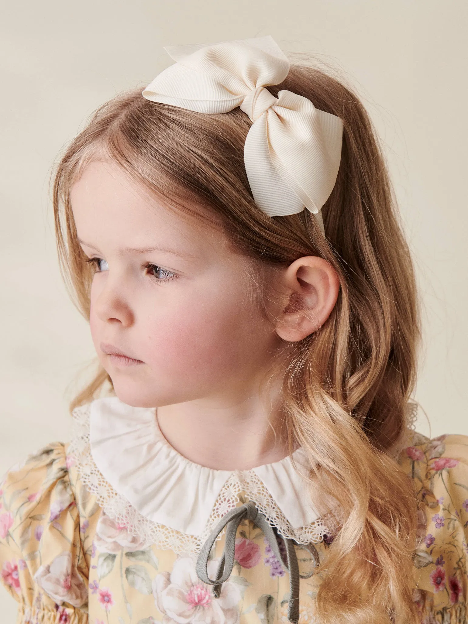 Off White Big Bow Girl Headband