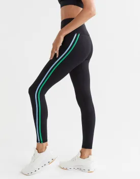 Olivia Legging - Tarmac Black, Electric Green & Bell Blue