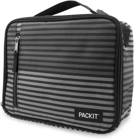 PackIt Freezable Classic Lunch Box, Gray Stripe