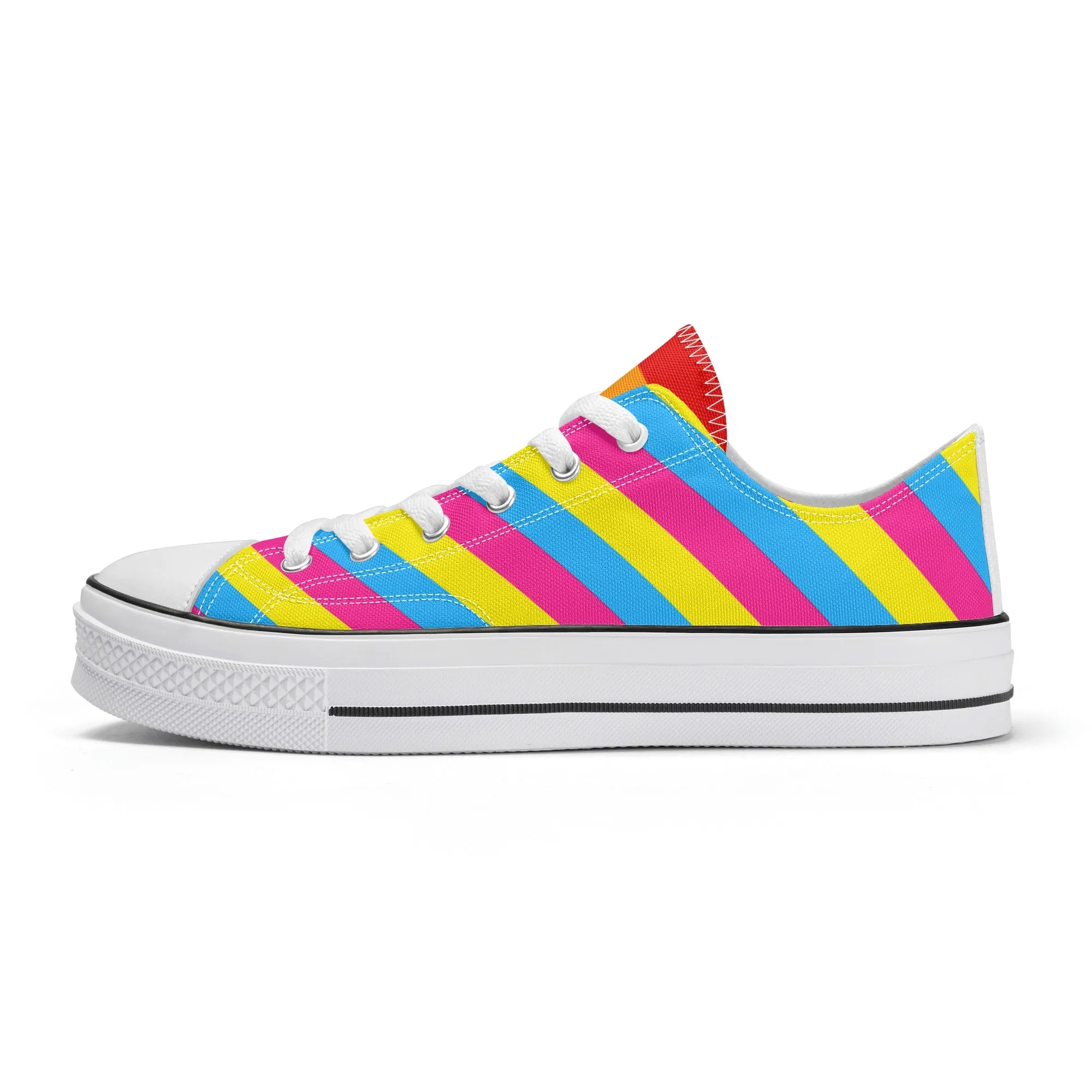 Pansexual Pride Collection - Womens Classic Low Top Canvas Shoes for the LGBTQIA  community