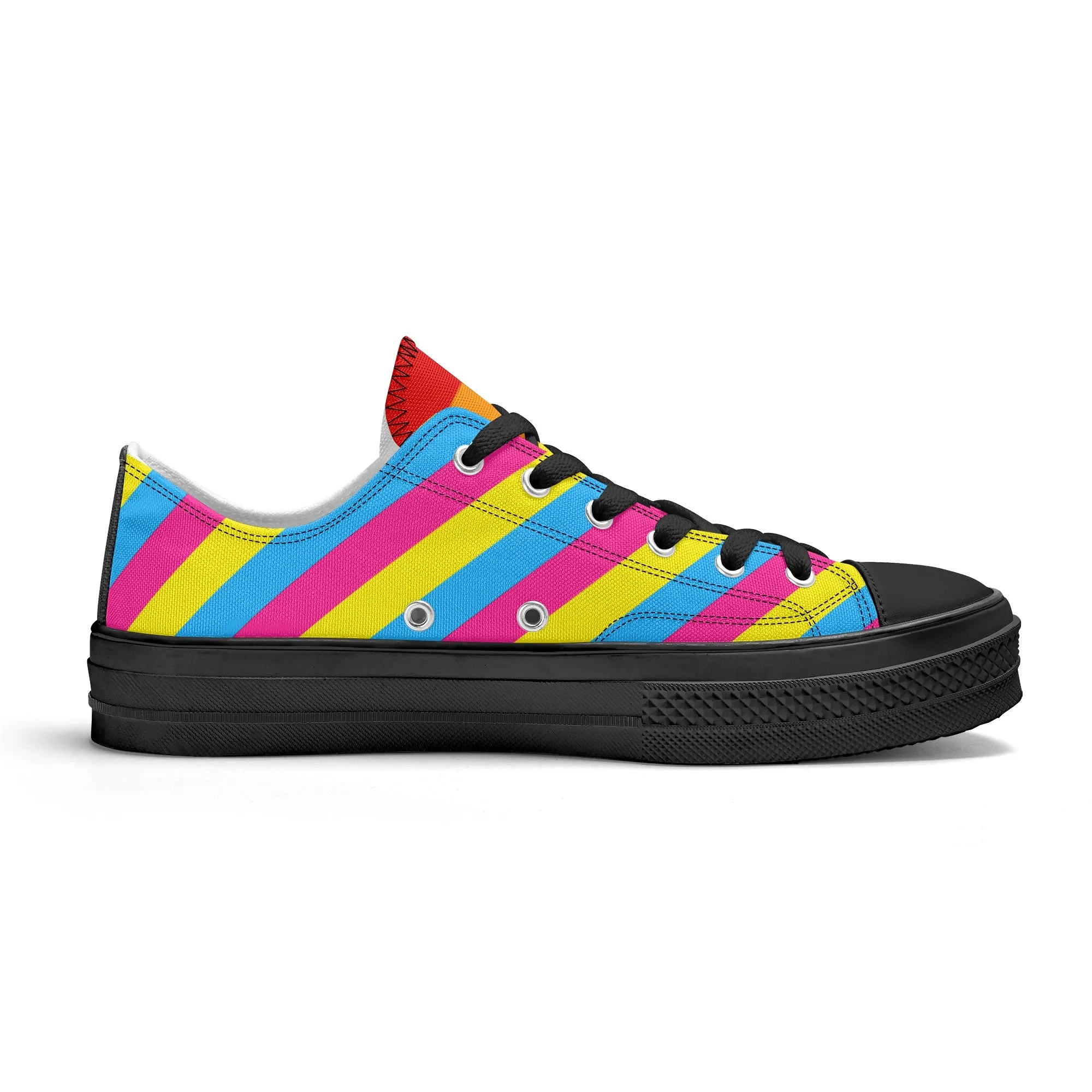 Pansexual Pride Collection - Womens Classic Low Top Canvas Shoes for the LGBTQIA  community