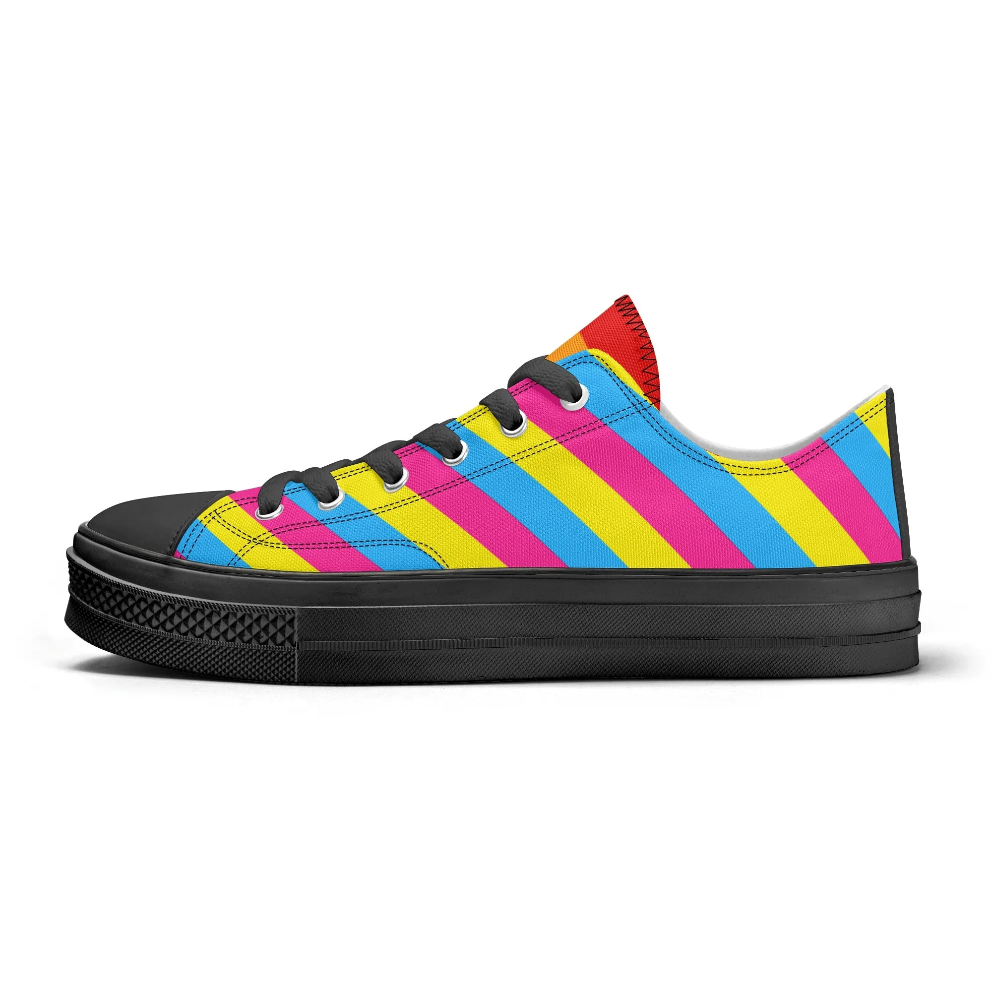 Pansexual Pride Collection - Womens Classic Low Top Canvas Shoes for the LGBTQIA  community