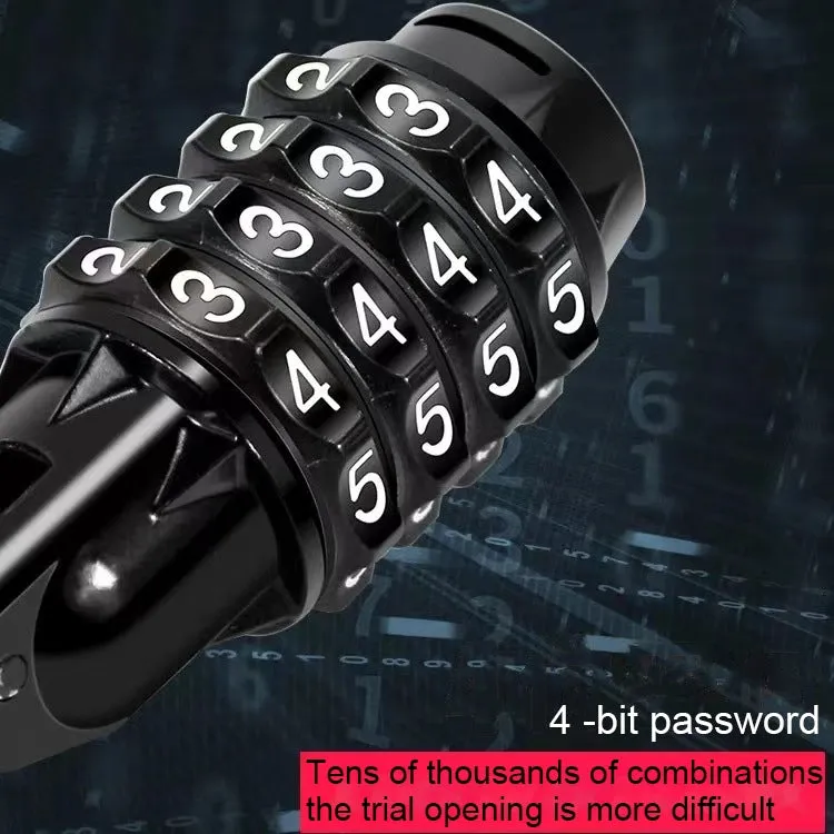 Portable Bicycle Lock Anti-theft Password Lock(Black 4-digit)