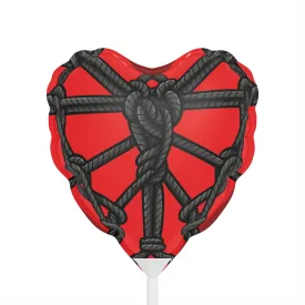 Shibari Heart-shaped 6" Red And Black Balloon