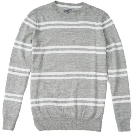 Shore Club Double Stripe Crew - Gray Heather Neutral Stripe