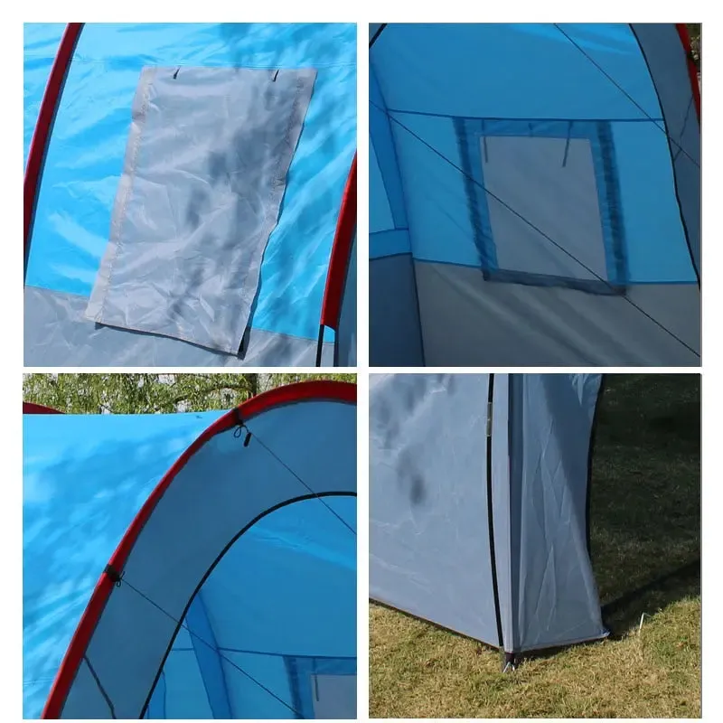 Spacious and Waterproof Canvas Camping Tent - Fiberglass, Ideal for Family and Group Outdoor Adventures - Accommodates 5-8 People