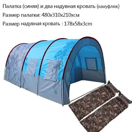 Spacious and Waterproof Canvas Camping Tent - Fiberglass, Ideal for Family and Group Outdoor Adventures - Accommodates 5-8 People