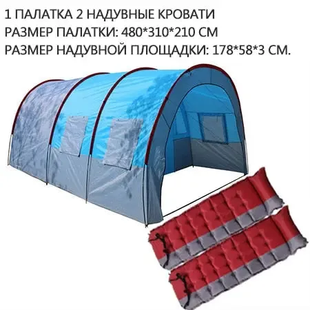 Spacious and Waterproof Canvas Camping Tent - Fiberglass, Ideal for Family and Group Outdoor Adventures - Accommodates 5-8 People