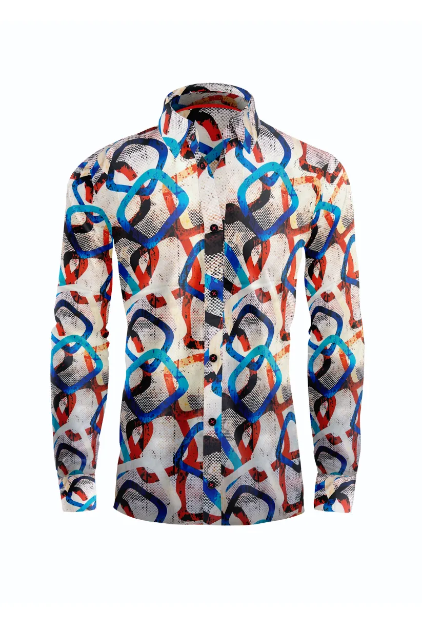 Urban Mosaic Casual Men's Shirt