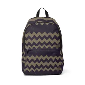 Vampire Art Grunge Chevron Herringbone Brown Unisex Fabric Backpack